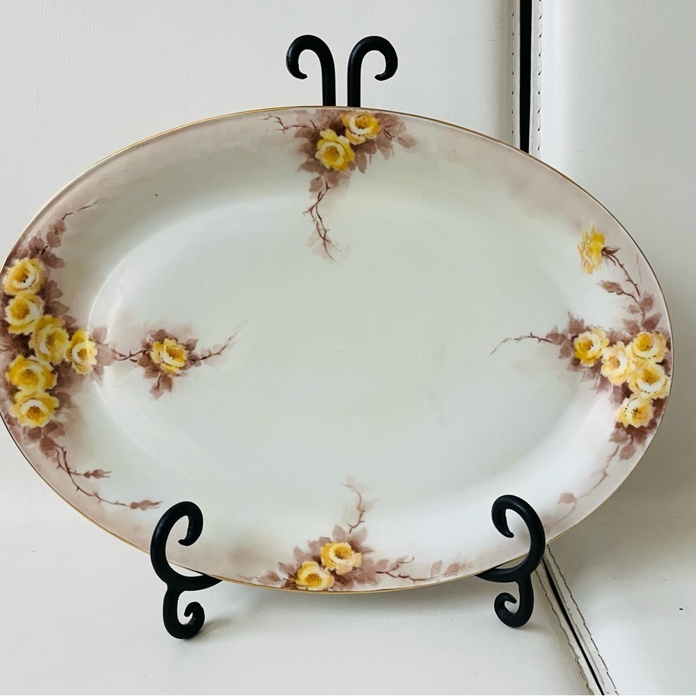 Antique Tirschenreuth Germany 1962 Hand Painted Tray